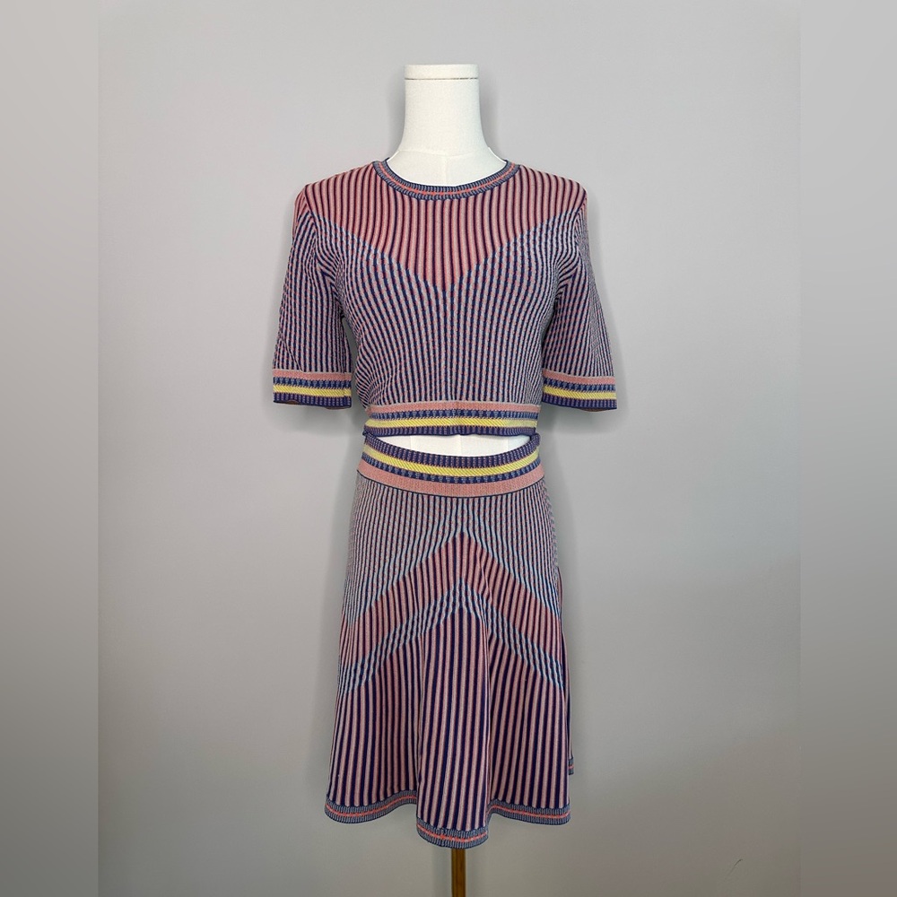 BCBG Maxazria Striped Two-Piece Knit Set